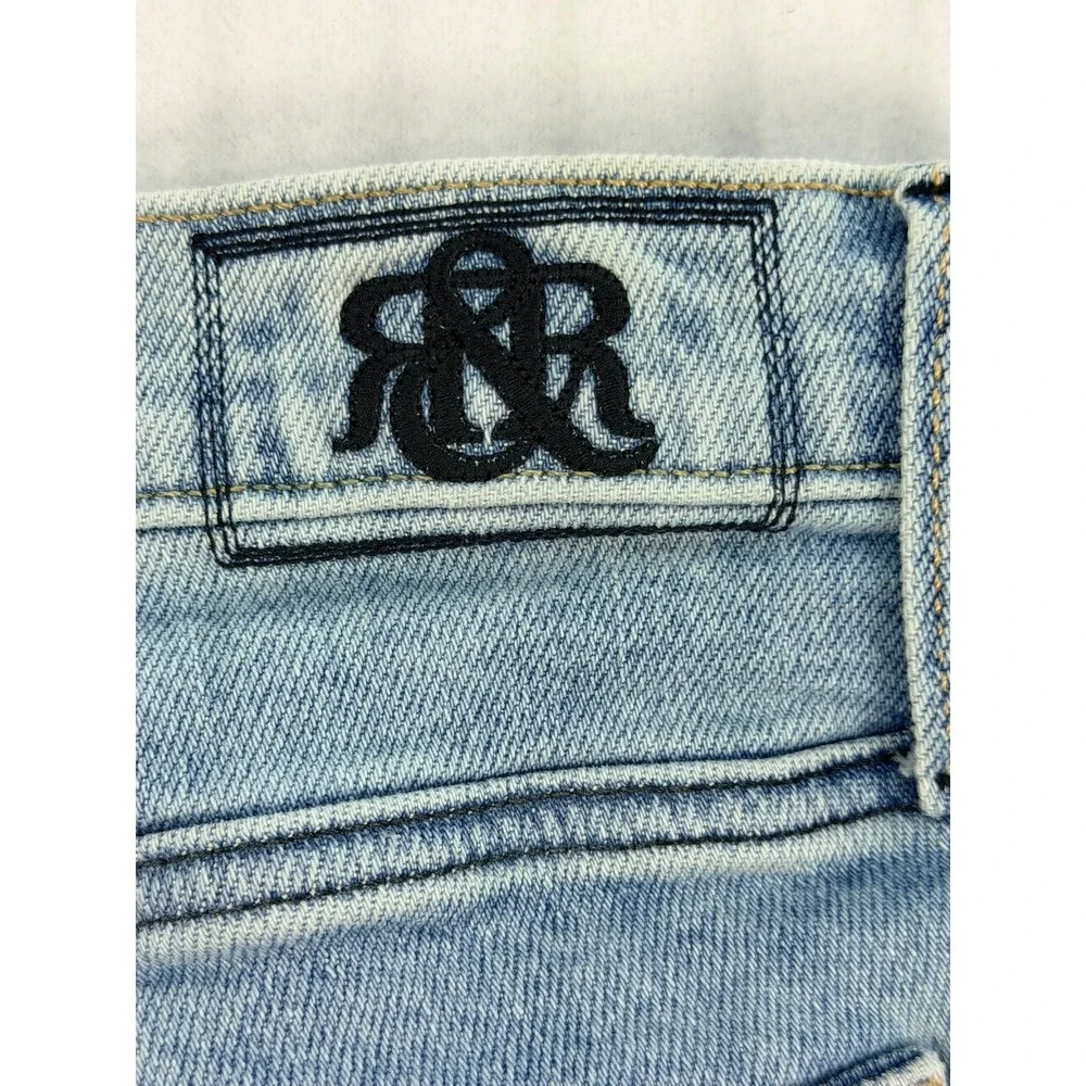 Rock & Republic Denim Rx Light Wash Raw Hem Jean Shorts Blue Womens Size 10